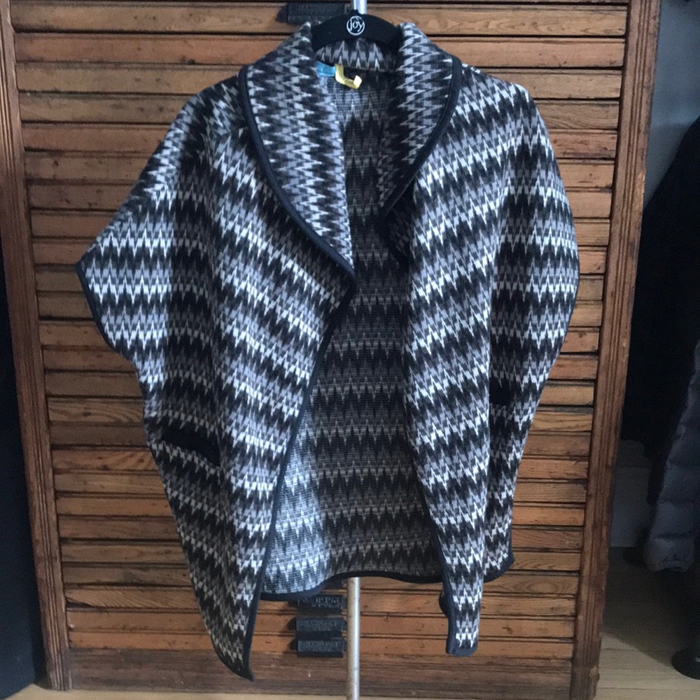 Anthropologie Eva Franco Aztec Western Vest Cardigan Poncho Made in USA